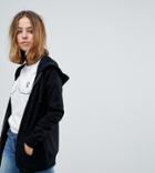 Asos Design Petite Zip Through Hoodie In Black