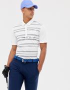 Adidas Golf Stripe Polo In White - White