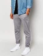 Asos Skinny Joggers In Lightweight Fabric In Gray - Slate Gray