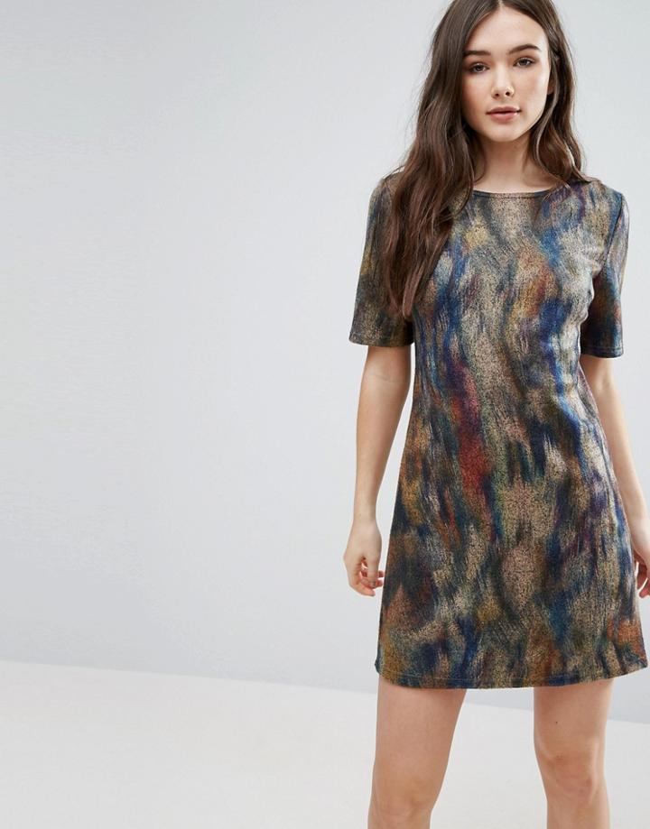 Lavand Smudge Print Skater Dress - Multi