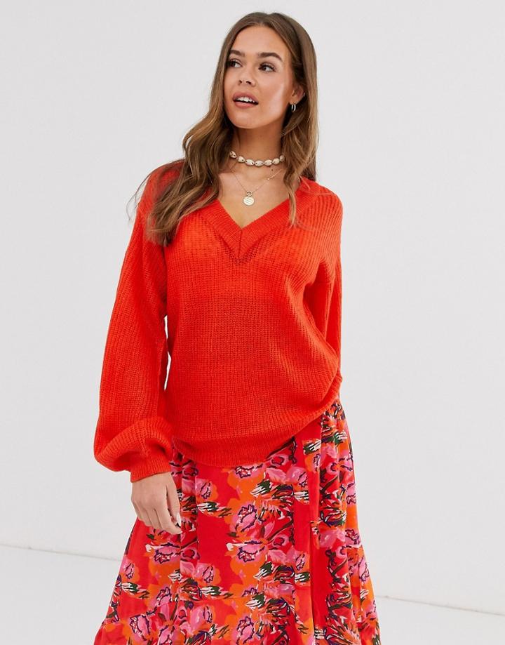 Brave Soul Harrio Sweater In Orange
