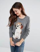 Sugarhill Boutique Frankie Beagle Intarsia Sweater - Gray