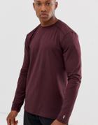New Look Sport Long Sleeve T-shirt In Burgundy - Red