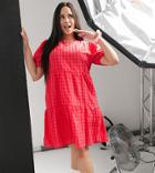 Glamorous Curve Tiered Smock Dress In Check