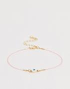 Asos Design Thread Bracelet With Eye Charm In Pink - Pink