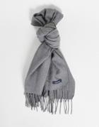 Jack & Jones Woven Fringed Scarf In Gray-grey