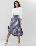 Closet Gold 2-in-1 Frill Hem Dress - White