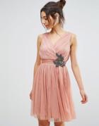 Little Mistress Embellished Prom Dress - Pink