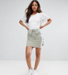 Asos Tall Mini Skirt With Circle Trim Belt - Green