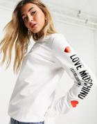 Love Moschino Sleeve Logo Sweatshirt In White