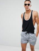 Asos Swim Shorts In Get Wavey Print In Short Length - Gray