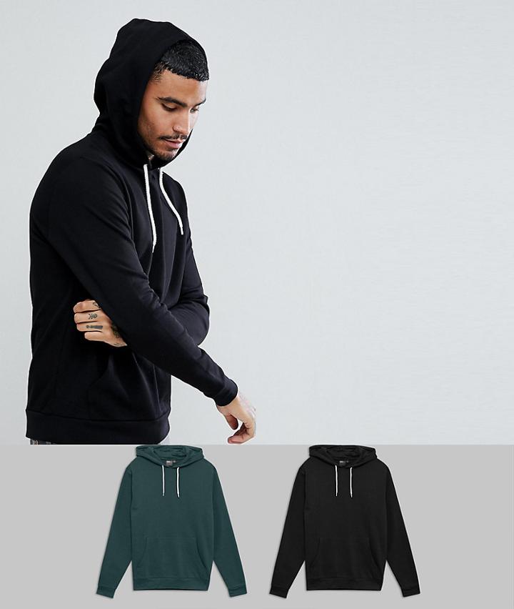 Asos Hoodie 2 Pack Black/green Save - Multi