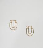 Asos Gold Plated Sterling Silver Cut Out Half Hoop Earirngs - Gold