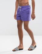 Asos Swim Shorts In Purple In Short Length - Red
