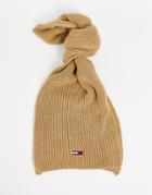 Tommy Jeans Basic Rib Scarf In Beige-neutral