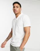 Selected Homme Oversized Revere Collar Polo In White