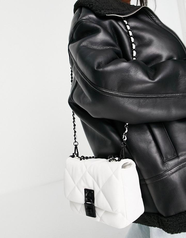 Steve Madden Bterra Quilted Crossybody Bag With Chain In White