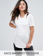 Asos Maternity Insert Shoulder T-shirt - White