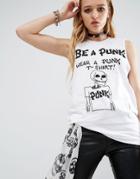 Tripp Nyc Be A Punk Logo Tank - White