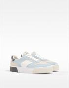 Bershka Sneakers With Panels In Light Blue-blues