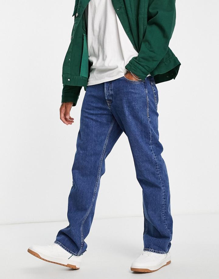 Jack & Jones Intelligence Cliff Baggy Jean In Dark Blue-blues