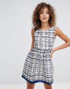 Zibi London Textured Midi Dress - Navy