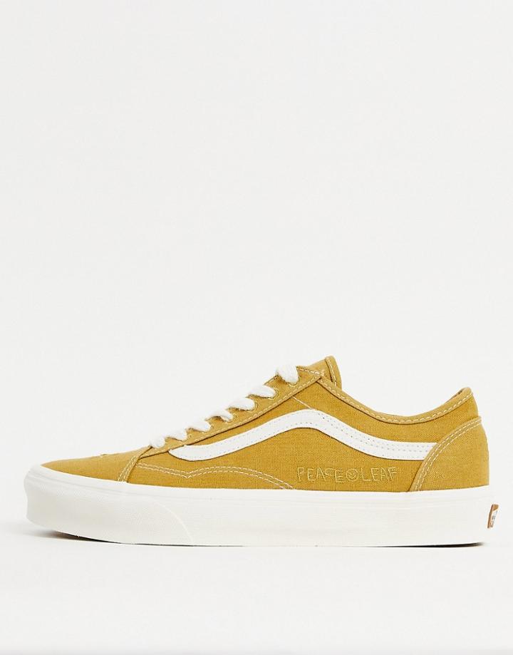 Vans Old Skool Tapered Sneakers With Peace Print In Mustard-yellow