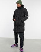 The Couture Club Longline Paneled Puffer Jacket In Black