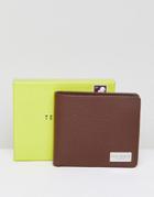 Ted Baker Bifold Wallet With Coin Pocket In Leather - Tan