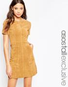 Asos Tall Suede Dress In A Line - Tan