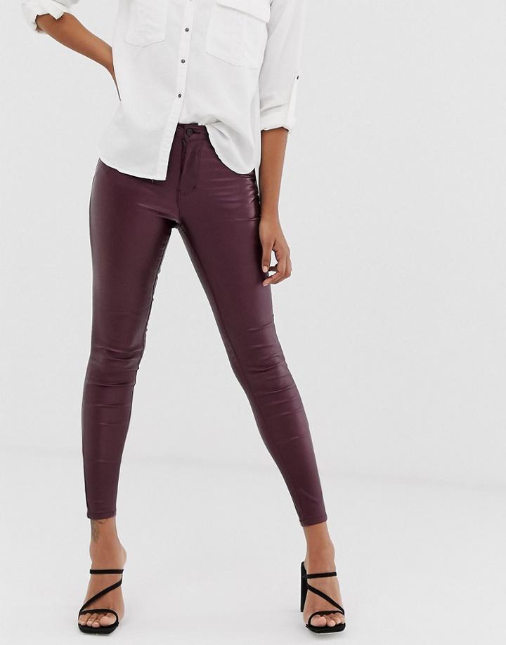 Vila Coated Skinny Jeans - Red
