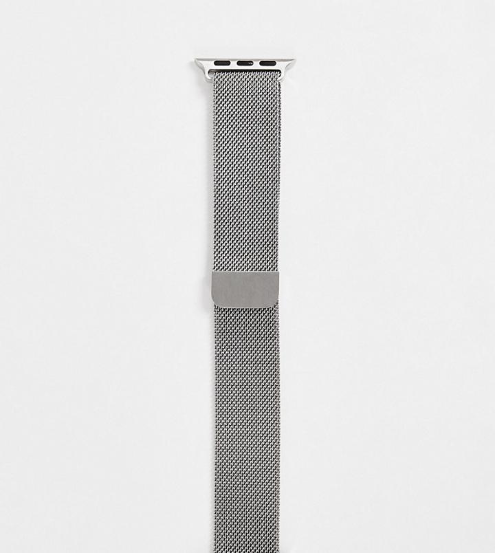 Faded Future Mesh Bracelet Smart Watch Strap In Silver