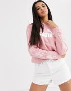 Puma Amplified Cropped Hoody In Rose-pink
