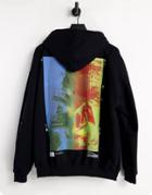 Pull & Bear Hoody With Sunset Back Print In Blue-blues