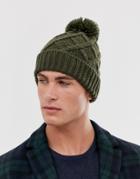 French Connection Bobble Beanie-green