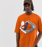 Noak Oversized T-shirt With Art Print - Orange