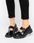 T.u.k. Wingtip Brogues Mary Jane Chunky Leather Flat Shoes - Black