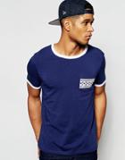 Asos Muscle T-shirt With Contrast Neck And Geo-tribal Pocket