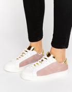 New Look Mixed Velvet Lace Up Sneaker - Pink
