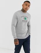 Asos Design Sweatshirt With Tonal City Print In Gray Marl
