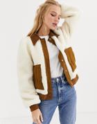 L.f.markey Lawrence Faux Shearling And Cord Jacket-cream