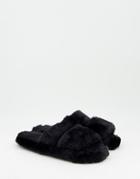 Asos Design Zion Double Strap Slipper Slides In Black