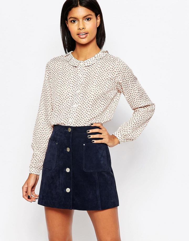 Poppy Lux Samphia Blouse With Pleat Detail