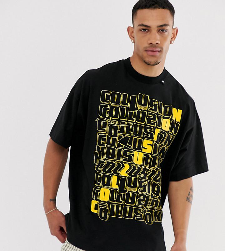 Collusion Printed T-shirt-black