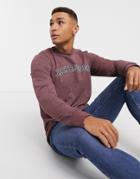 Jack & Jones Originals Large Script Logo Sweatshirt-red