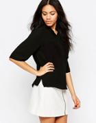 Neon Rose Box Shirt With Pockets - Black
