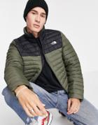 The North Face Stretch Down Jacket In Khaki-green