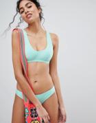 Le Palm Mix And Match Scoop Bikini Top - Green