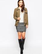 Greylin Shawni Faux Leather Braided Skirt - Black