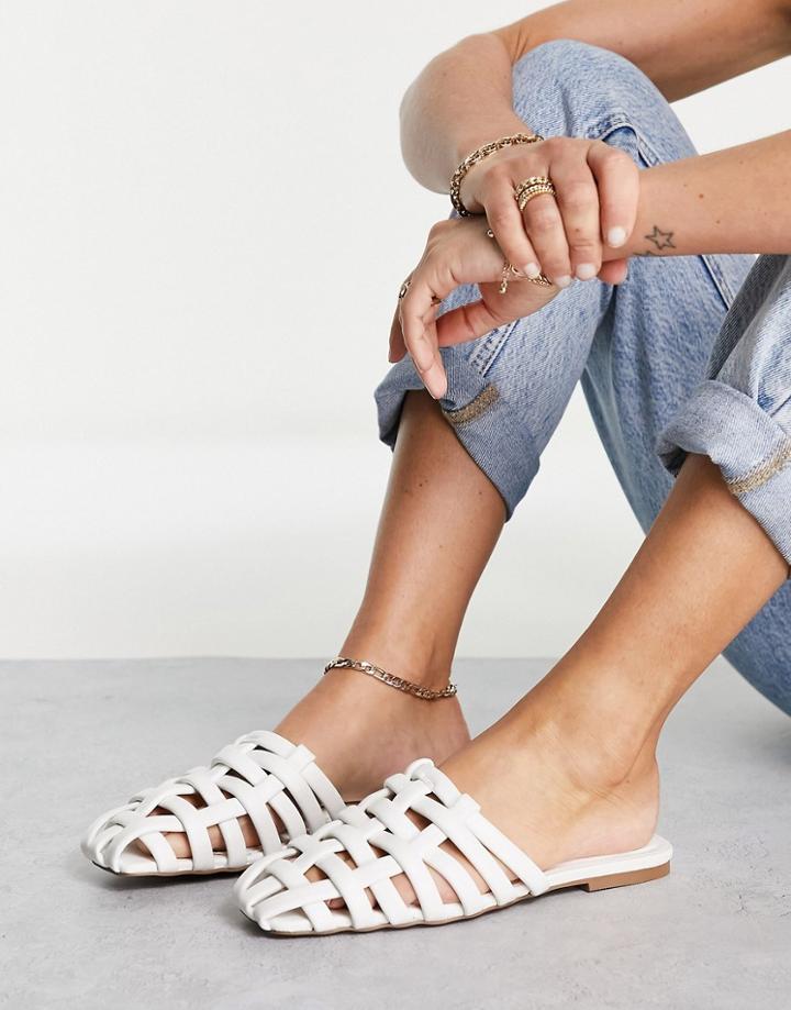 Asos Design Levels Fisherman Ballet Mules In White